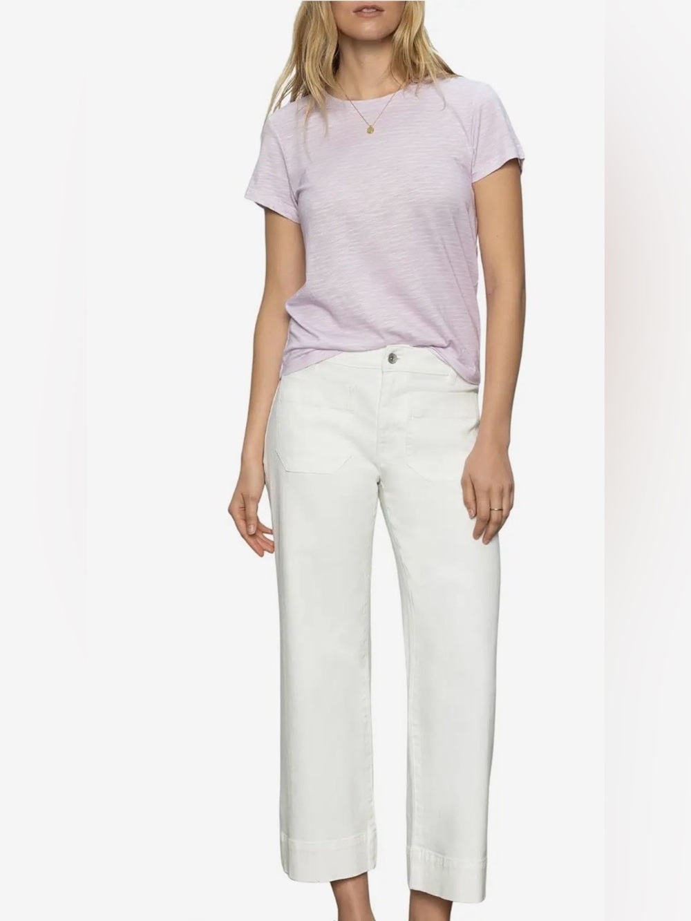 Sanctuary White Women's Cropped Wide-Leg Jeans, Fringe Hem Like New, Sz 31